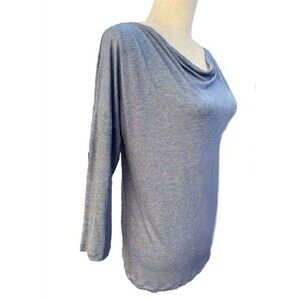 NEW Filippa K Top M Women's Drape Neck Minimalist Designer Stretch Shirt